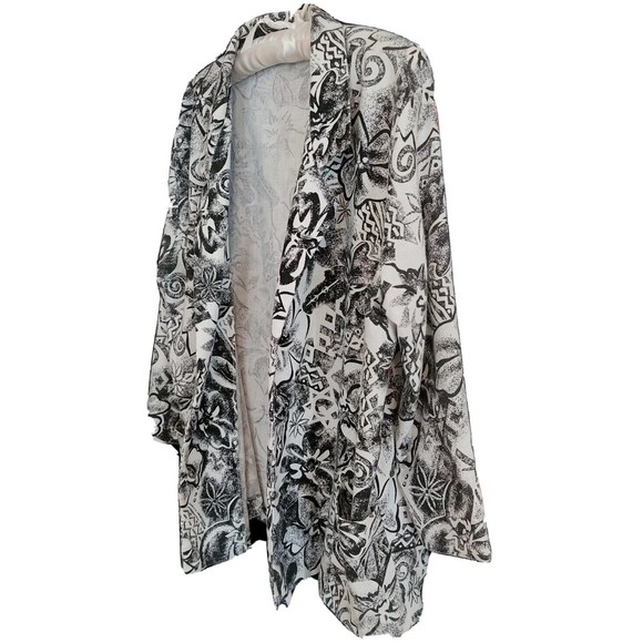 Vintage 80's Copy Cats Woman Open Front Blazer Jacket Womens XL  Floral print - Picture 3 of 8